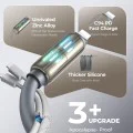 Кабел за данни (YL0124110002) - Lisen - 4в1 универсален кабел, USB/Type-C към Type-C/Lightning, RGB, 240W, 2м - Сив