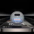 Зарядно за кола (YL0223080047) - Lisen - USB, Type-C, с брониран Type-C кабел, 12V/24V - Черно / Тъмносин