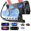 Докинг станция S1 (YL0423110005) - Lisen - HDMI 2.0 4K, 3x USB3.0, USB-C PD100W, Ethernet, 2x вентилатора, OLED - Черно