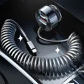 Зарядно за кола (YL0223120020) - Lisen - с Type-C кабел, USB, Type-C, бързо зареждане, 90W, 12V/24V - Черно