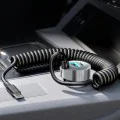 Зарядно за кола (YL0223120020) - Lisen - с Type-C кабел, USB, Type-C, бързо зареждане, 90W, 12V/24V - Черно