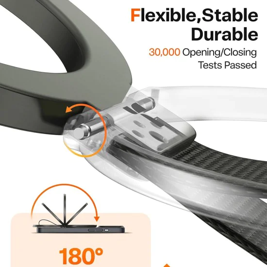 Torras - Ostand Magnetic Ring - Въртяща се на 360° стойка, държач за телефон/ръкохватка, лесно закрепване - тъмносин