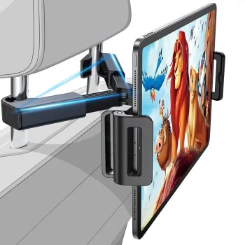 Стойка за кола (YL0221030002) за телефон и таблет до 12.9" - Lisen - за подглавник, регулируема - Черно