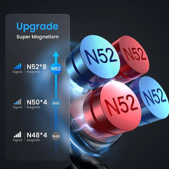 Стойка за кола (YL0222060002) за вентилация - Lisen - MagSafe, многоъгълна настройка, N52 магнити - Черно