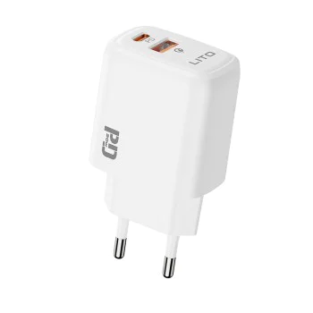 Зарядно устройство Lito (LC28) - Type-C, USB, PD20W, огнеупорен PC - Бяло
