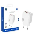 Зарядно устройство Lito (LC28) - Type-C, USB, PD20W, огнеупорен PC - Бяло