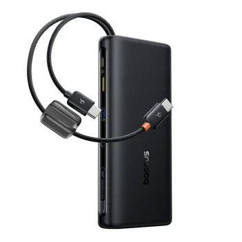 Външна батерия Baseus EnerFill FC41 (E0028N03) - два USB-C кабела, бързо зареждане, 100W, 20000mAh - Черен