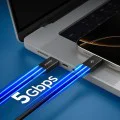 Кабел за данни Spigen Essential EB10015CC (ACA10421) - Type-C, 100W, 5Gbps, E-Marker, 1.5м - Черен