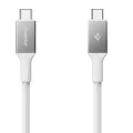 Кабел за данни Spigen Essential EB10015CC (ACA10420) - Type-C, 100W, 5Gbps, E-Marker, 1.5м - Бял