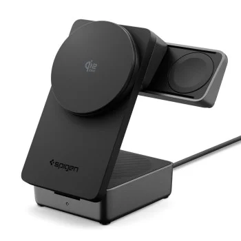 Безжична зарядна станция Spigen Essential EF323MQ (ACH10398) - MagSafe, Qi2.2, 3in1, 25W - Черна