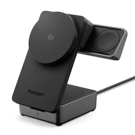 Безжична зарядна станция Spigen Essential EF323MQ (ACH10398) - MagSafe, Qi2.2, 3in1, 25W - Черна