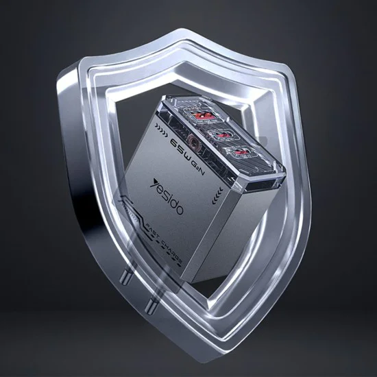 Зарядно устройство за стена Yesido YC101 - USB, 2x Type-C, GaN, Fast Charging, 65W, 5V/3A, CE, FCC, ROHS, VO - Черно