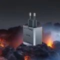 Зарядно устройство за стена Yesido YC101 - USB, 2x Type-C, GaN, Fast Charging, 65W, 5V/3A, CE, FCC, ROHS, VO - Черно