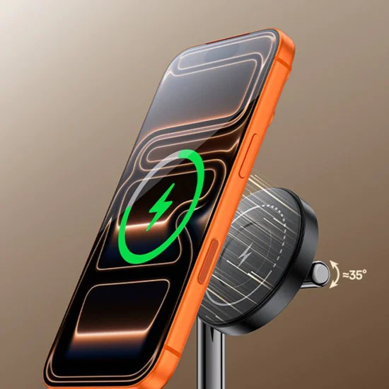 Стойка за безжично зареждане Yesido DS37 - Fast Charge, за iPhone, AirPods, Earbuds, Soft Night Light, 25W - Черна