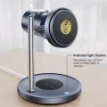 Стойка за безжично зареждане 3in1 Yesido DS40 - за Phone, Earphone, Watch с Touch Switch, Fan, Qi2.2, 25W, Type-C Cable - Черна