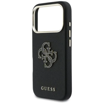 Калъф за iPhone 17 Pro - Guess Hardcase Resin Logo - Черен