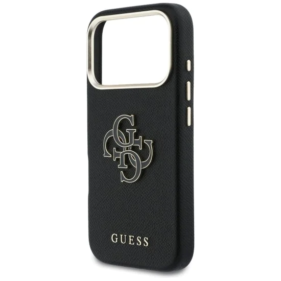 Калъф за iPhone 17 Pro - Guess Hardcase Resin Logo - Черен