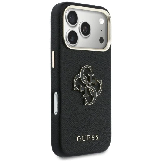 Калъф за iPhone 17 Pro Max - Guess Hardcase Resin Logo - Черен