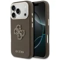 Калъф за iPhone 17 Pro - Hardcase Resin Logo - Guess - Кафяв