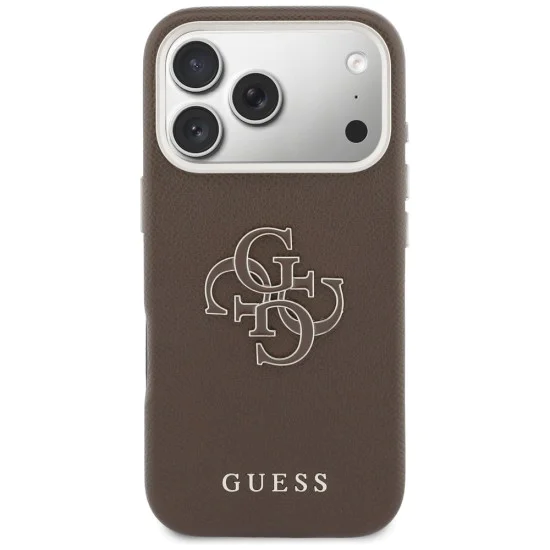 Калъф за iPhone 17 Pro Max - Guess Hardcase Resin Logo - Кафяв