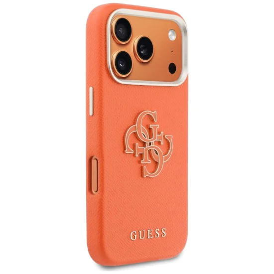 Калъф за iPhone 17 Pro - Guess Hardcase Resin Logo - Оранжев