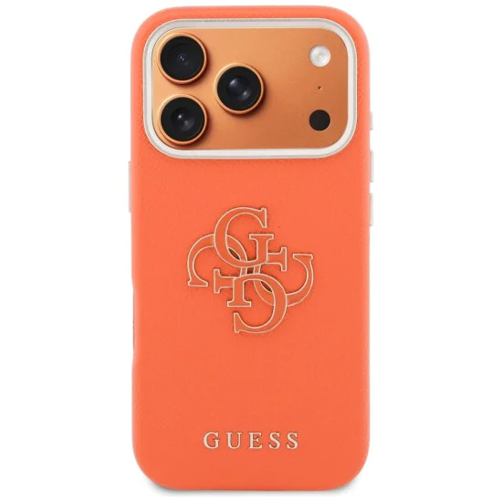 Калъф за iPhone 17 Pro - Guess Hardcase Resin Logo - Оранжев