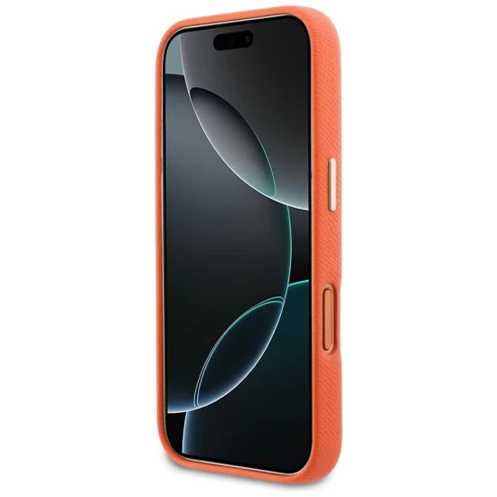 Калъф за iPhone 17 Pro - Guess Hardcase Resin Logo - Оранжев