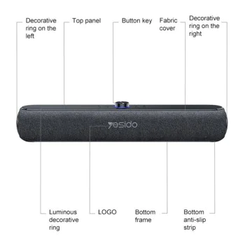 Безжична колонка Yesido YSW42 - Bluetooth 5.3, Type-C, TF, 2000mAh, 20W - Черна