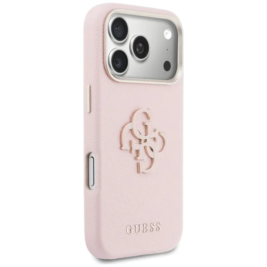 Калъф за iPhone 17 Pro Max - Guess Hardcase Resin Logo - Розов