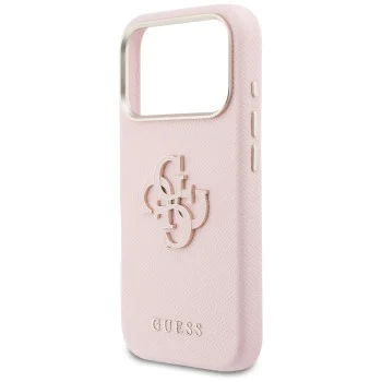 Калъф за iPhone 17 Pro Max - Guess Hardcase Resin Logo - Розов