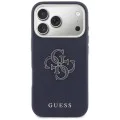 Калъф за iPhone 17 Pro - Guess Hardcase Resin Logo - Син