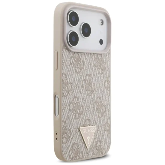 Калъф за iPhone 17 Pro - Guess Hardcase 4G with Strap Triangle Logo MagSafe - Розов