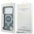 Калъф за iPhone 17 Pro - Guess IML Peony Dot MagSafe - Син