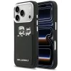Калъф за iPhone 17 Pro Max - Karl Lagerfeld Hardcase Leather K&C Print & Pocket - Черен