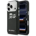 Калъф за iPhone 17 Pro Max - Karl Lagerfeld Hardcase Leather K&C Print & Pocket - Черен