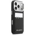 Калъф за iPhone 17 Pro Max - Karl Lagerfeld Hardcase Leather K&C Print & Pocket - Черен