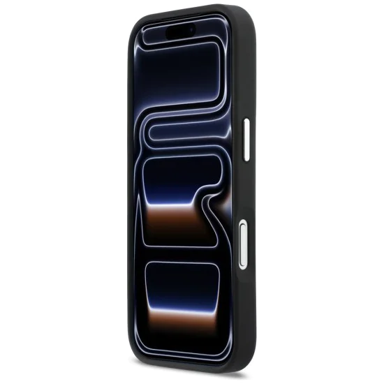 Калъф за iPhone 17 Pro Max - Karl Lagerfeld Hardcase Leather K&C Print & Pocket - Черен