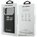 Калъф за iPhone 17 Pro Max - Karl Lagerfeld Hardcase Leather K&C Print & Pocket - Черен