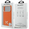 Калъф за iPhone 17 Pro - Hardcase Leather Khead Logo MagSafe - Karl Lagerfeld - Оранжев