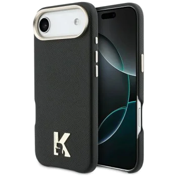 Калъф за iPhone 17 Air - Karl Lagerfeld Hardcase Leather Khead Logo MagSafe - Черен
