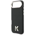 Калъф за iPhone 17 Air - Karl Lagerfeld Hardcase Leather Khead Logo MagSafe - Черен