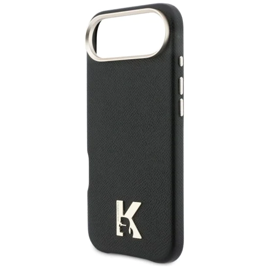 Калъф за iPhone 17 Air - Karl Lagerfeld Hardcase Leather Khead Logo MagSafe - Черен