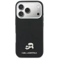 Калъф за iPhone 17 Pro Max - Karl Lagerfeld Hardcase Leather K&C Head Pin MagSafe - Черен