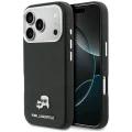 Калъф за iPhone 17 Pro Max - Karl Lagerfeld Hardcase Leather K&C Head Pin MagSafe - Черен
