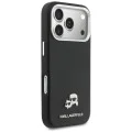 Калъф за iPhone 17 Pro Max - Karl Lagerfeld Hardcase Leather K&C Head Pin MagSafe - Черен