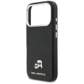 Калъф за iPhone 17 Pro Max - Karl Lagerfeld Hardcase Leather K&C Head Pin MagSafe - Черен