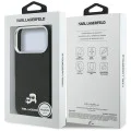 Калъф за iPhone 17 Pro Max - Karl Lagerfeld Hardcase Leather K&C Head Pin MagSafe - Черен