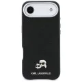 Калъф за iPhone 17 Air - Karl Lagerfeld Hardcase Leather K&C Head Pin MagSafe - Черен