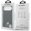Калъф за iPhone 17 Air - Karl Lagerfeld Hardcase Leather K&C Head Pin MagSafe - Черен