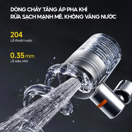Филтър за вода за чешма Deerma LT01 - двойна филтрация, 2 режима на работа, Air-phase Pressurized Flow, 720° - Сив